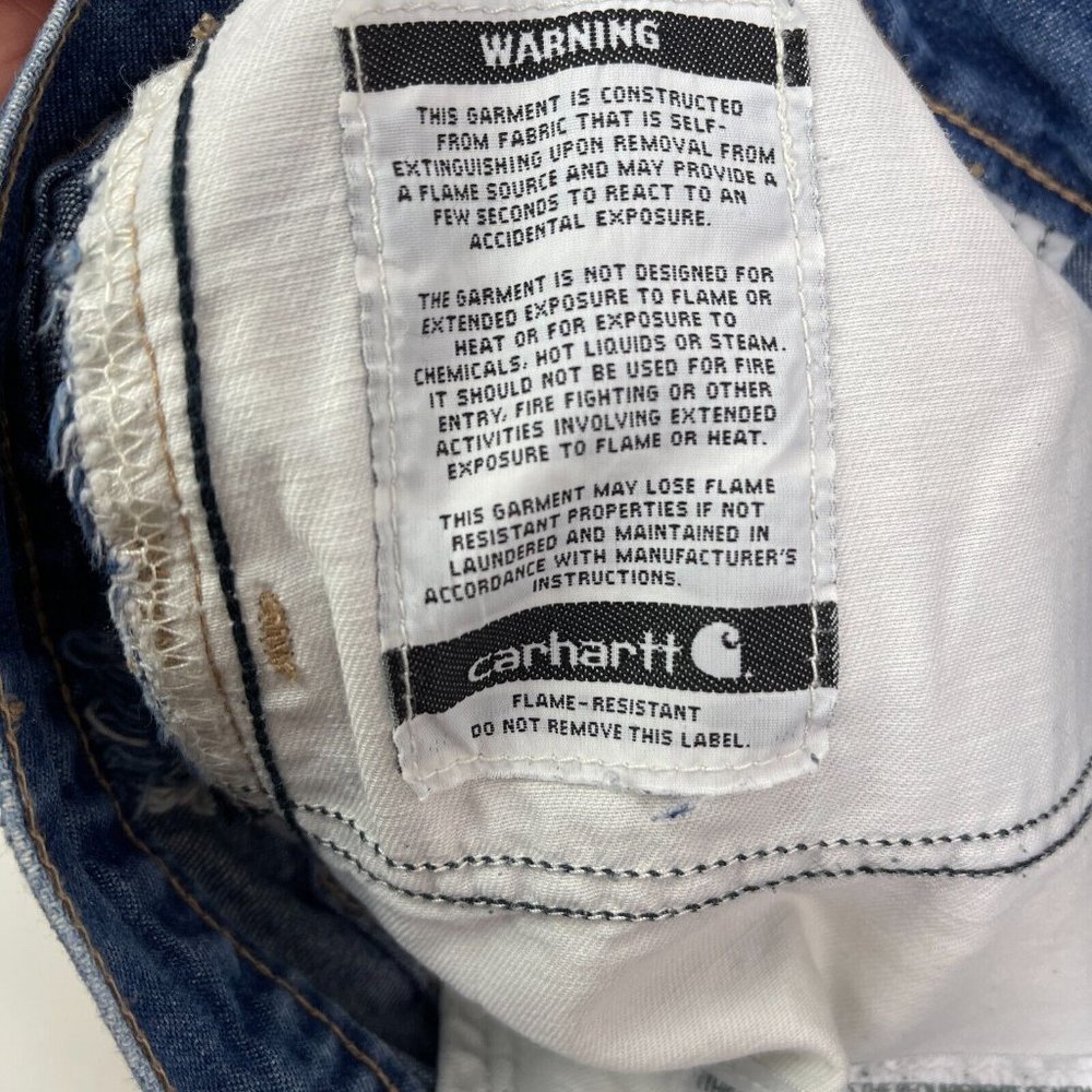 Vintage Carhartt FR Blue Jeans Mens size 38x30 Made in USA - Picture 11 of 11